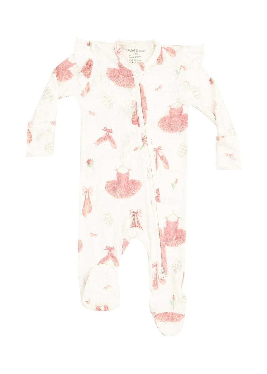 2-Way Ruffle Zipper Footie - Ballet Things