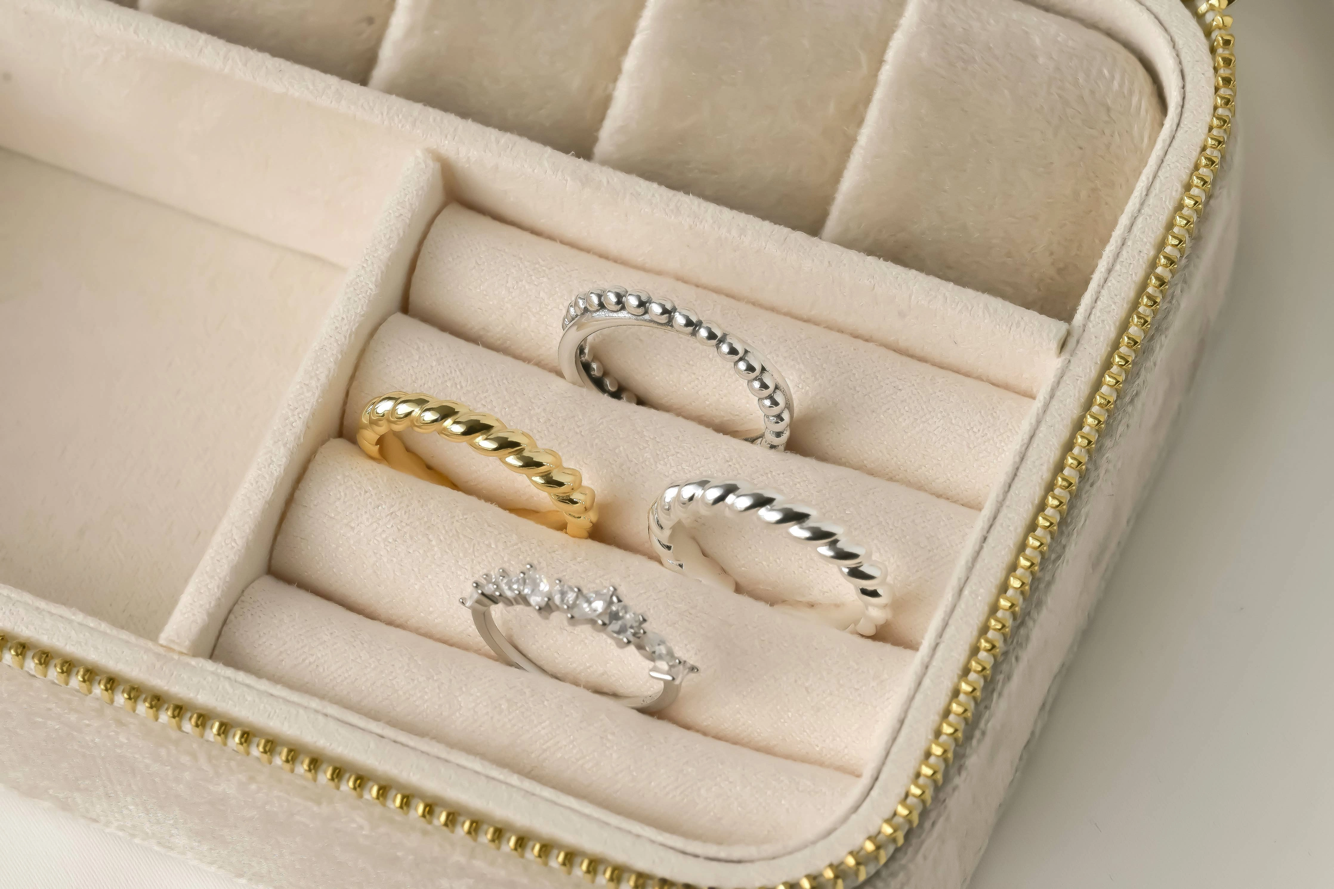 925 Silver Open Rings - Diamond Ring - Croissant Ring