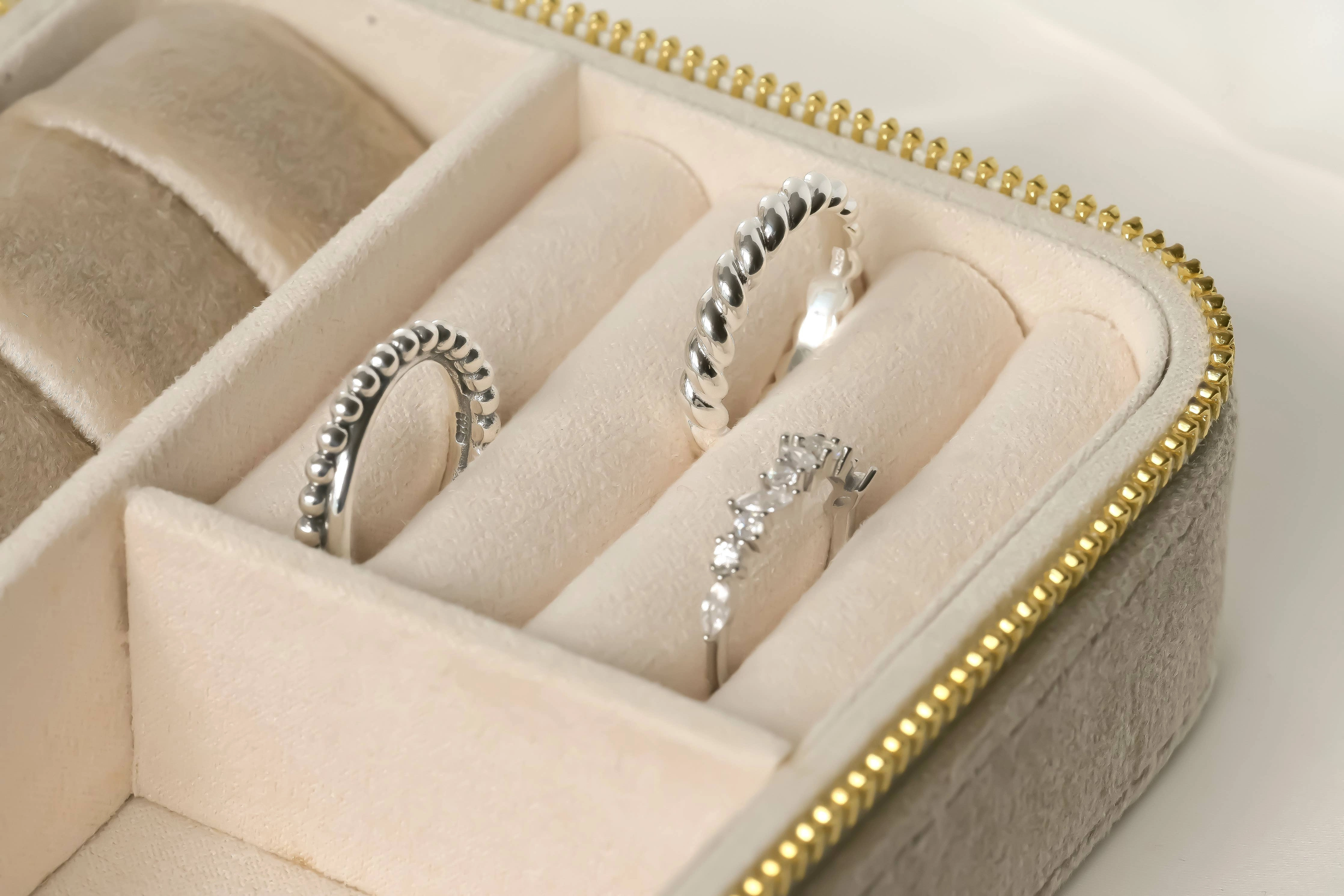 925 Silver Open Rings - Diamond Ring - Croissant Ring