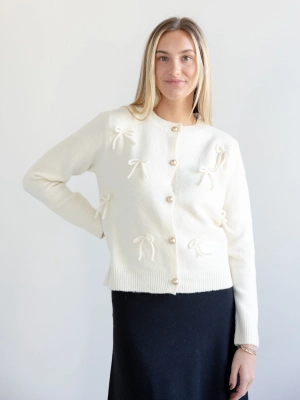 Annie Bow Cardigan Ivory