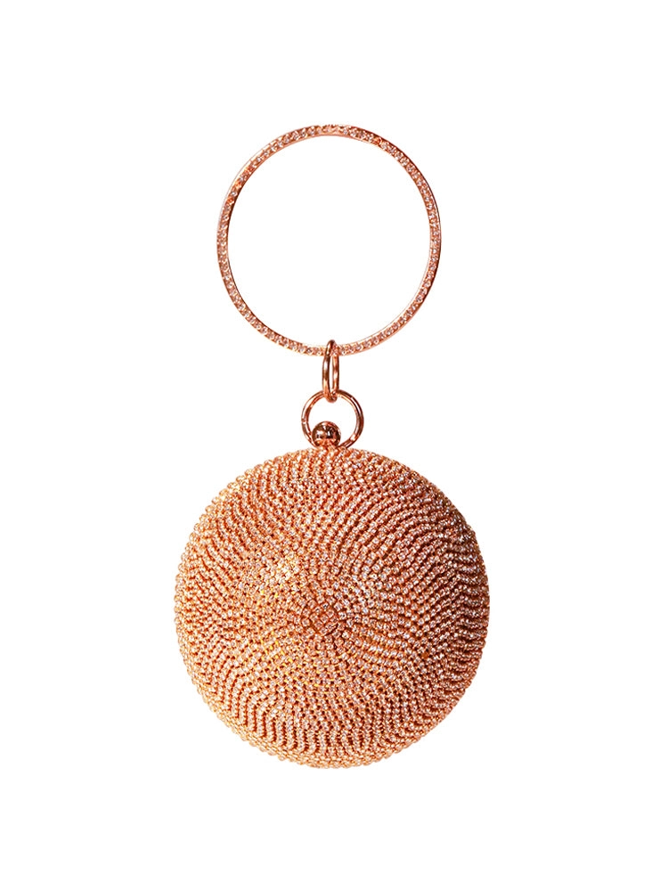 Ball Shape Clutch Purse Party Rhinestone Ring Handbag