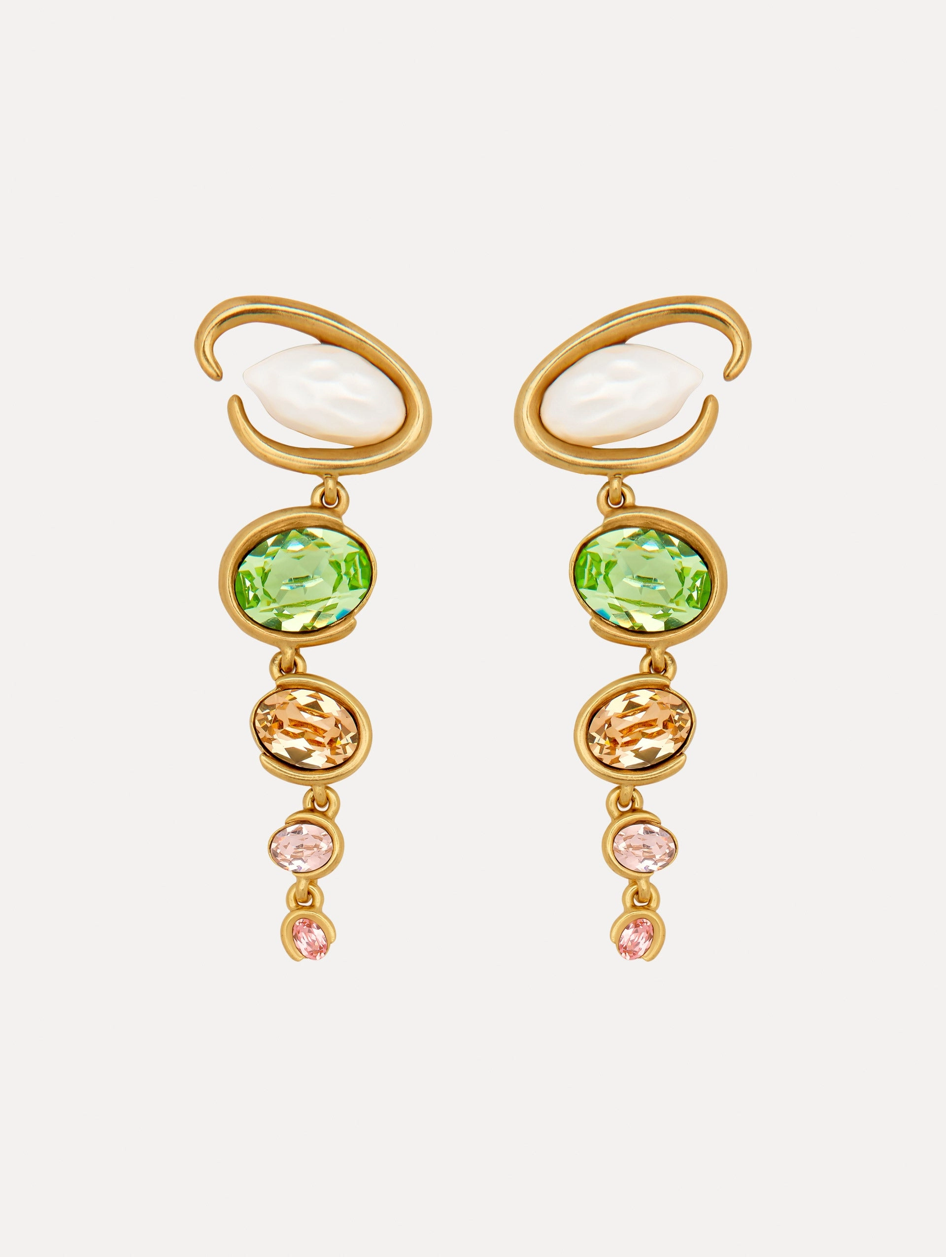 Baroque Pearl O Drop Clip-On Earrings