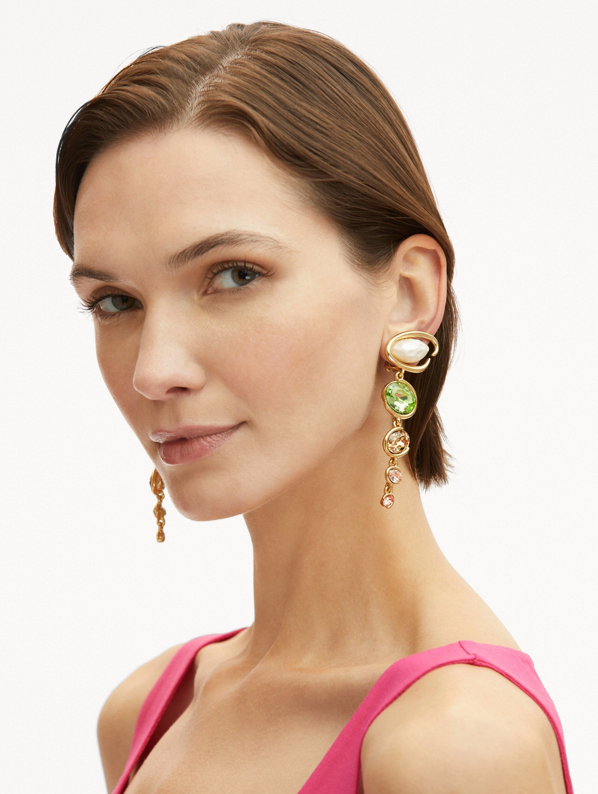 Baroque Pearl O Drop Clip-On Earrings
