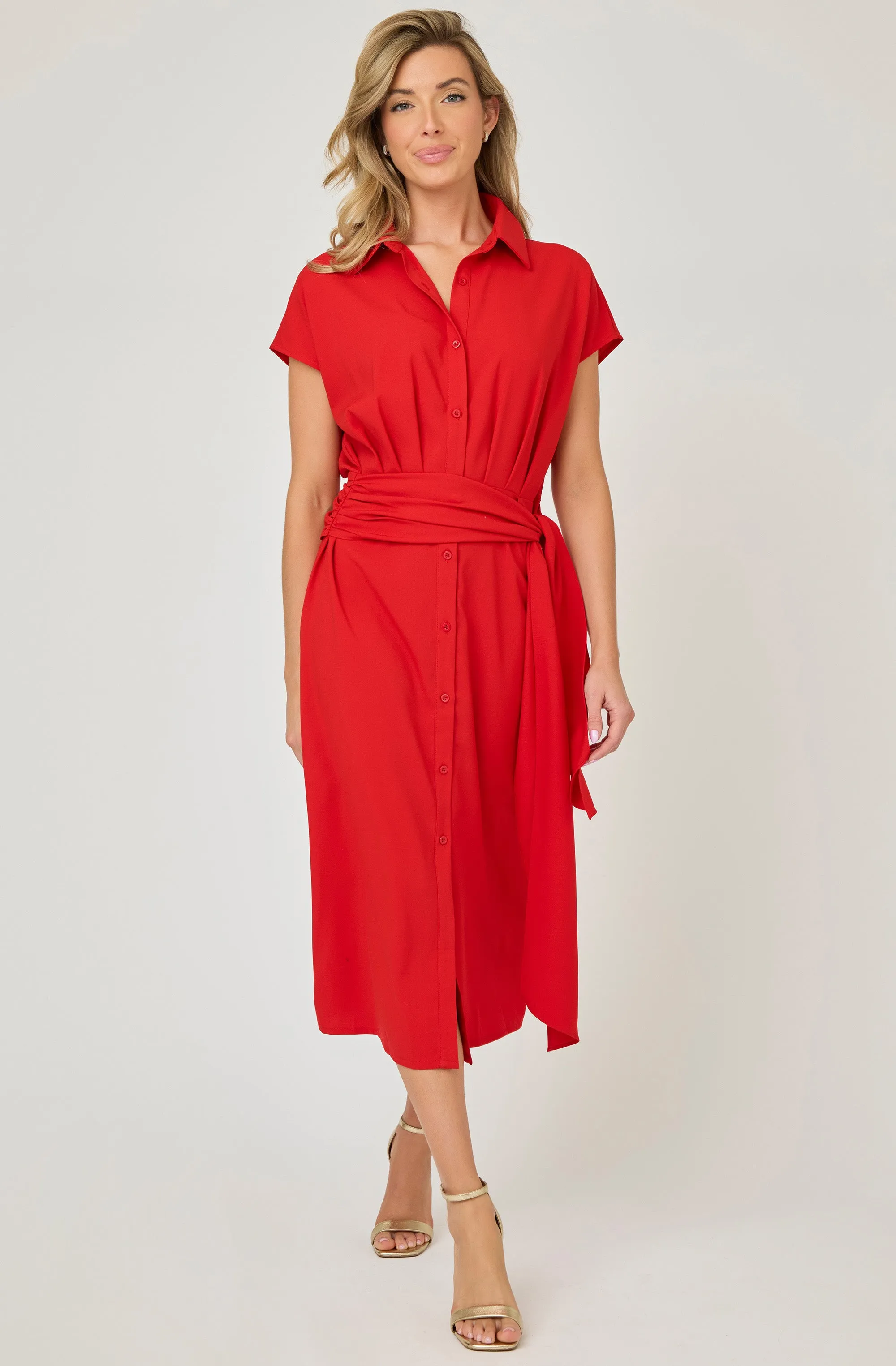 Belted Button-up dress