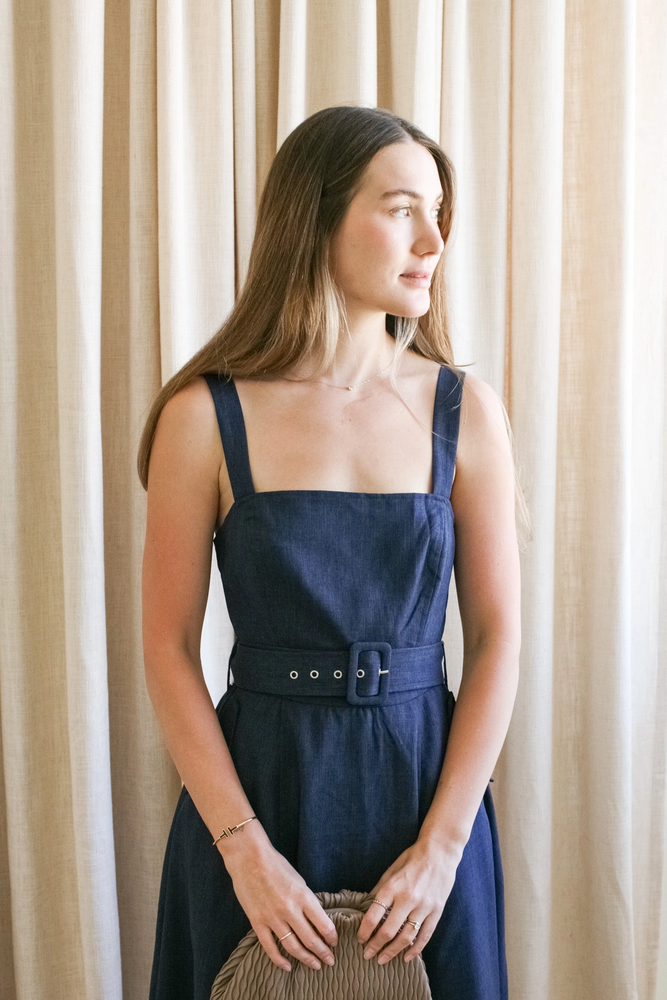 Bethany Belted Midi Dress