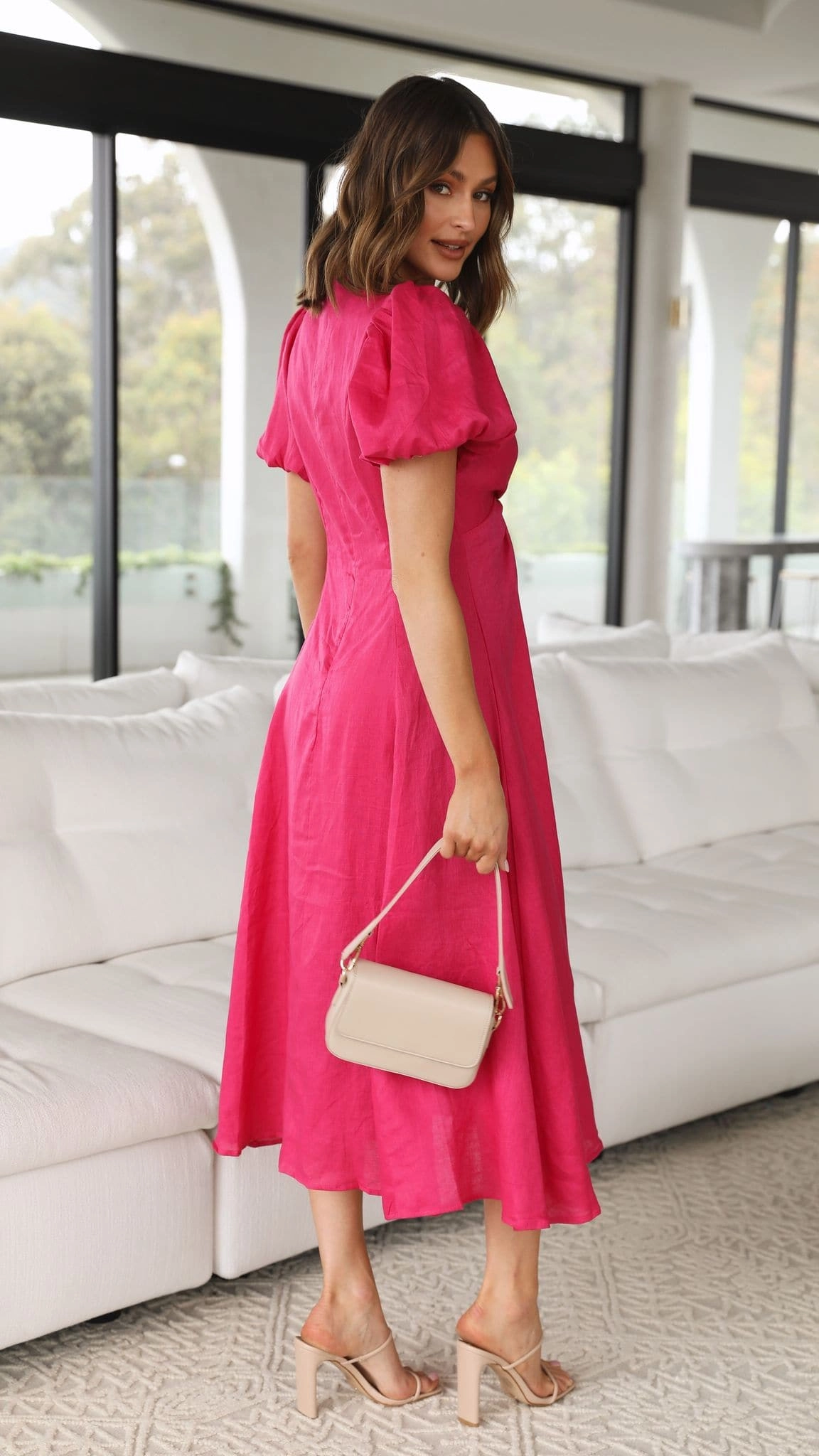 Blaire Midi Dress - Hot Pink