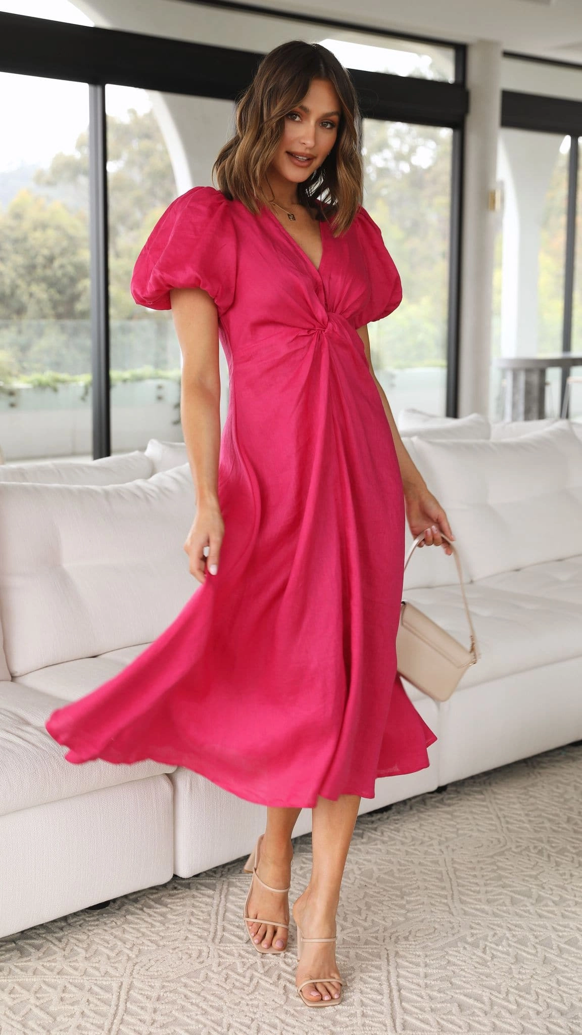 Blaire Midi Dress - Hot Pink