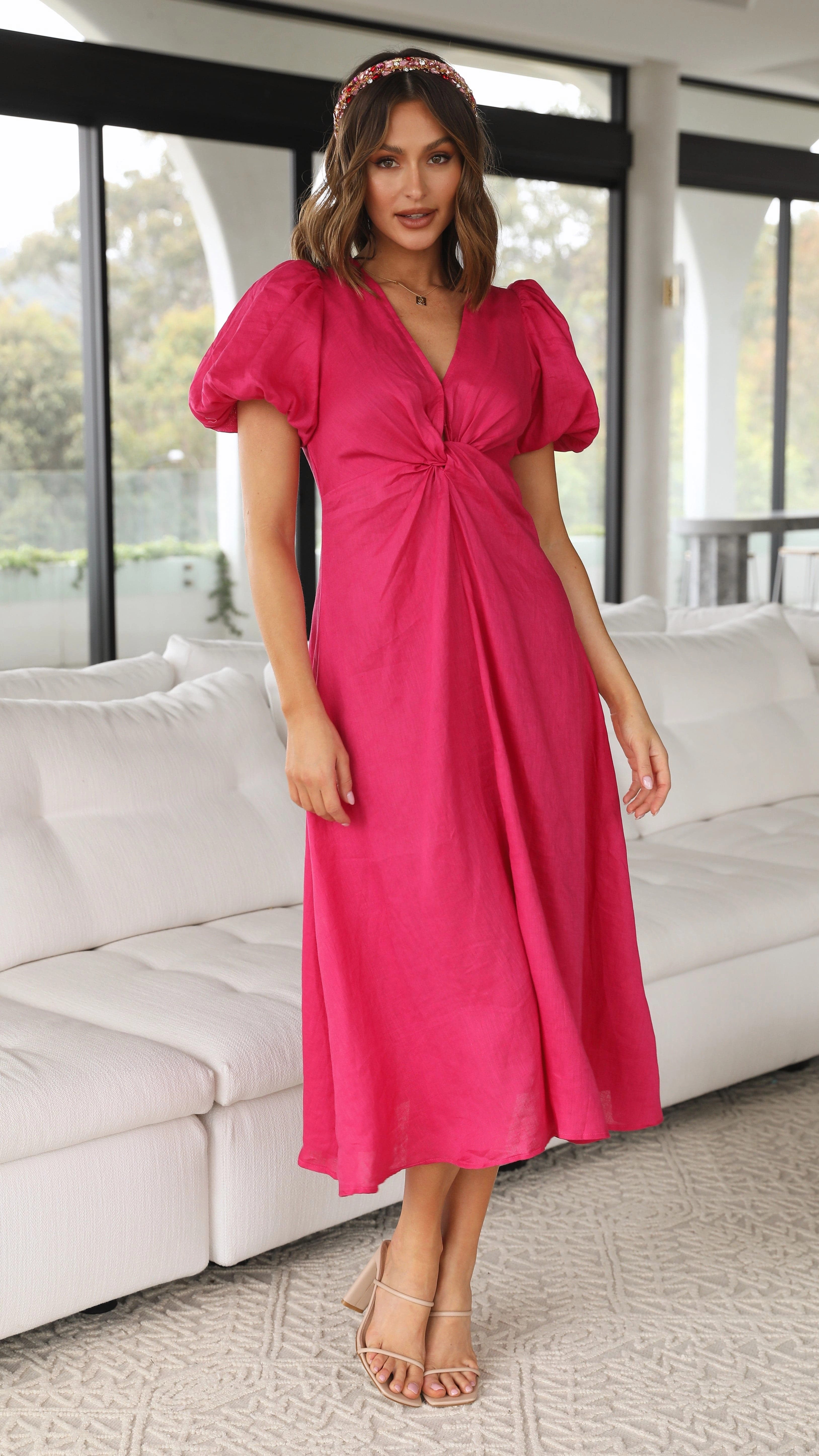 Blaire Midi Dress - Hot Pink