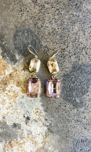 Champagne Rose Hook Earrings