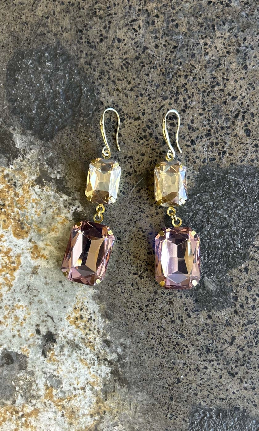Champagne Rose Hook Earrings