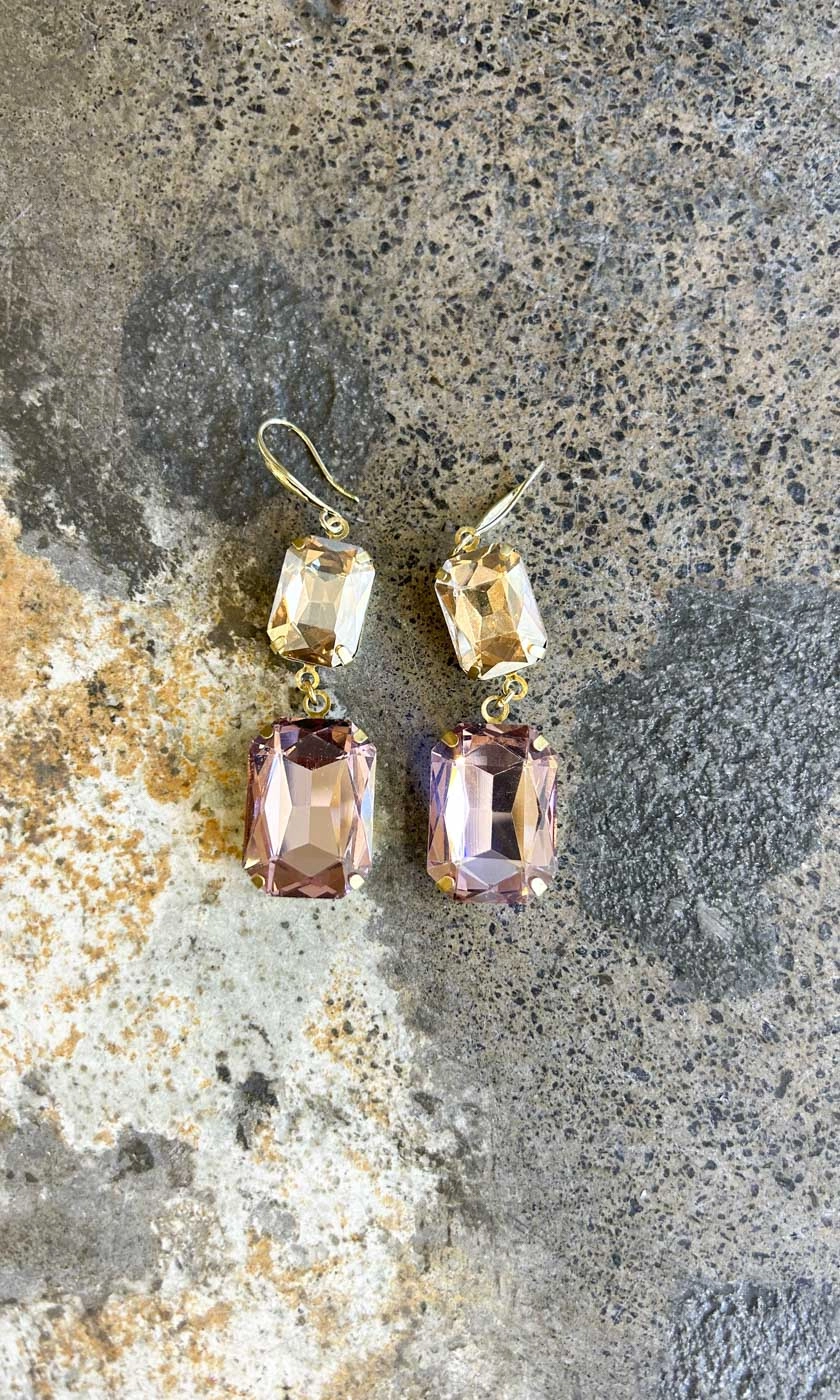 Champagne Rose Hook Earrings