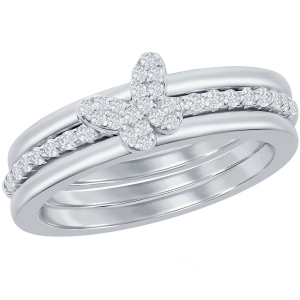 Classic Women's 3-pc Micro Pave CZ Butterfly Ring - W-2691