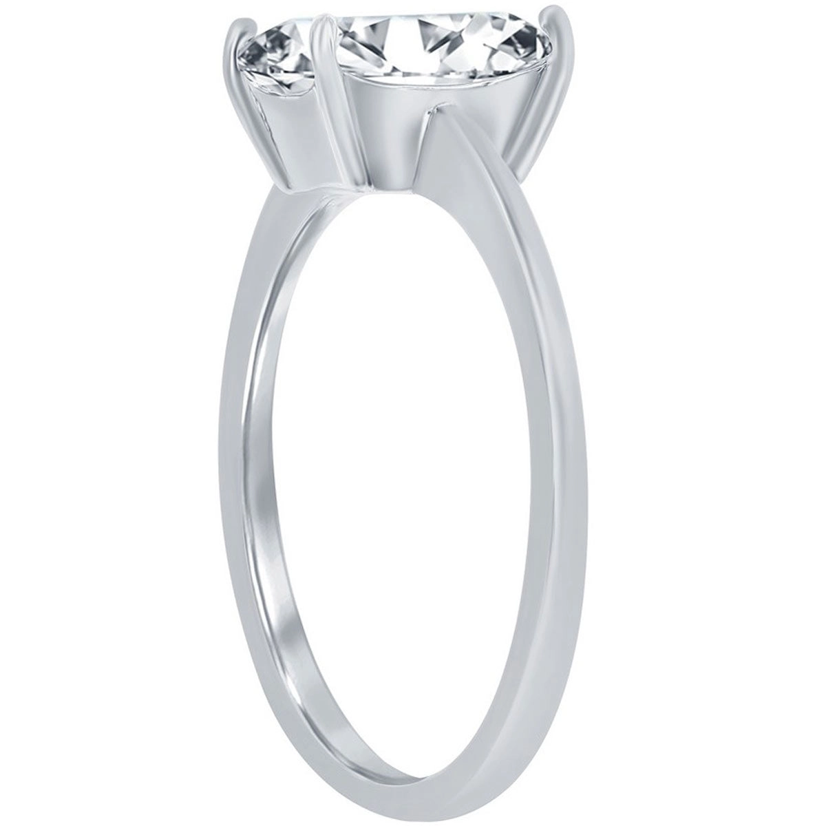 Classic Women's 4-Prong 8mm Emerald-Cut CZ Ring - W-2850