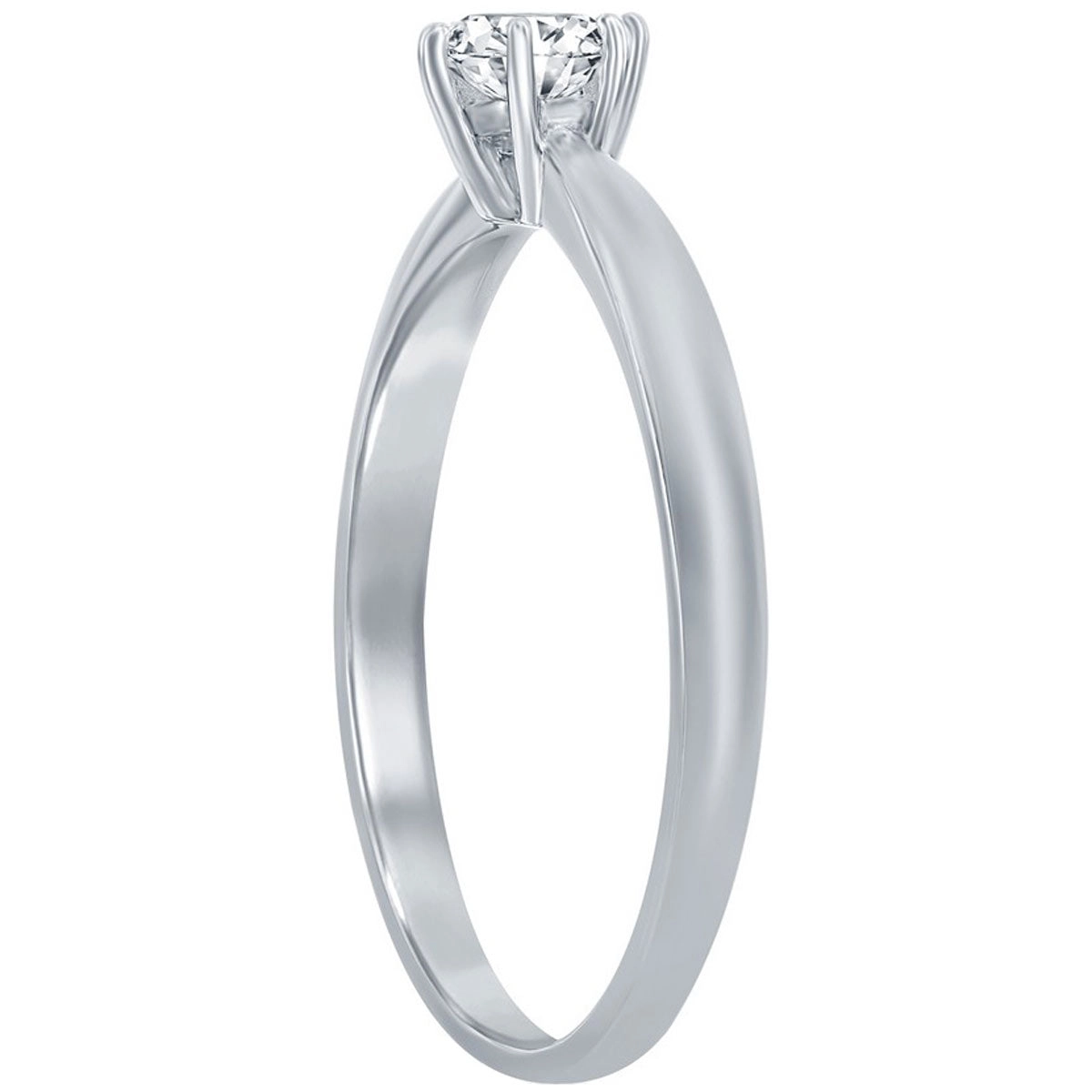 Classic Women's 4.5mm Solitaire CZ 6-prong Ring - W-2792