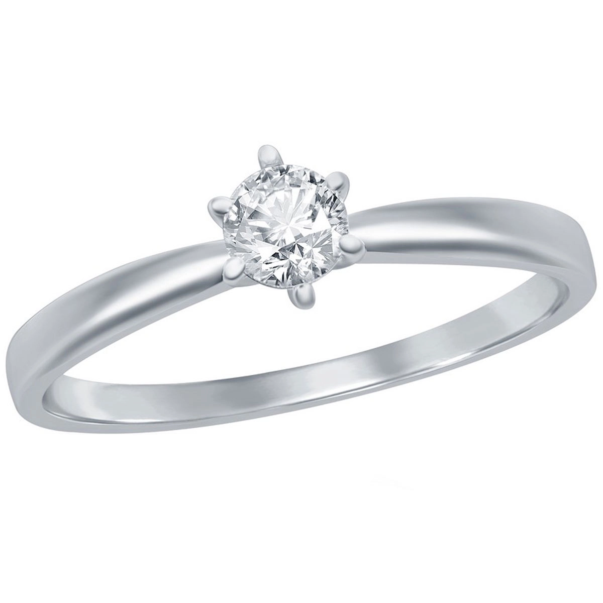 Classic Women's 4.5mm Solitaire CZ 6-prong Ring - W-2792