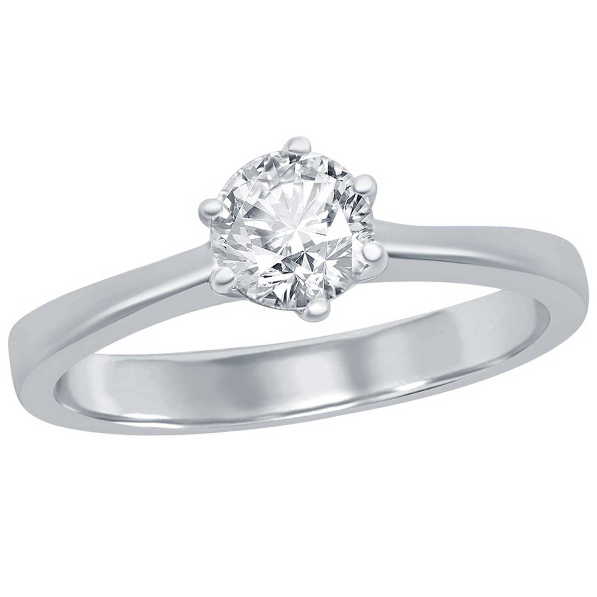 Classic Women's 5mm Solitaire CZ 6-prong Ring - W-2785