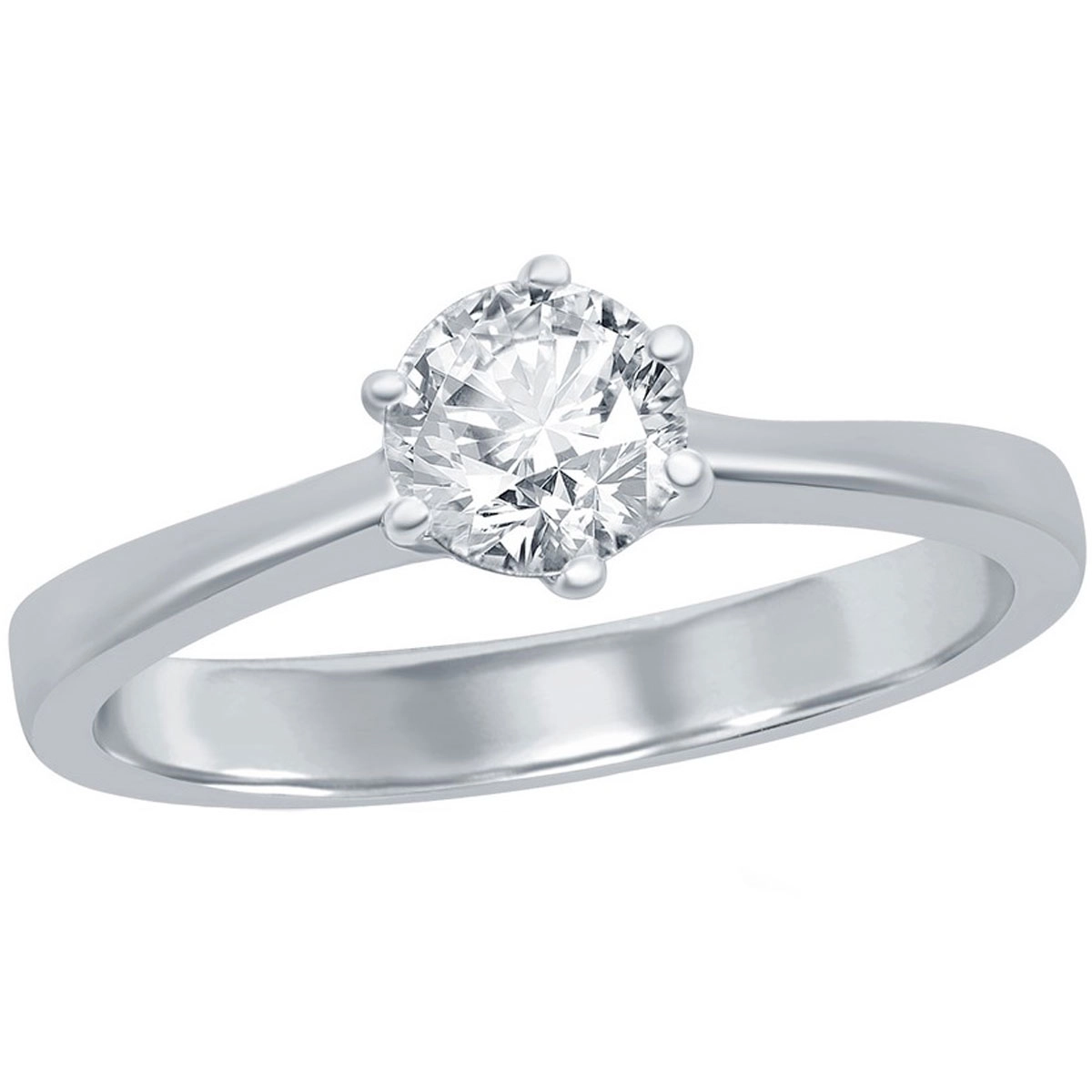 Classic Women's 5mm Solitaire CZ 6-prong Ring - W-2785