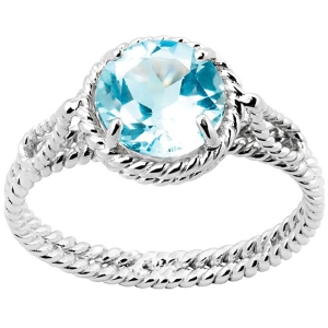 Classic Women's Blue Topaz Twisted Wire Ring - W-9254
