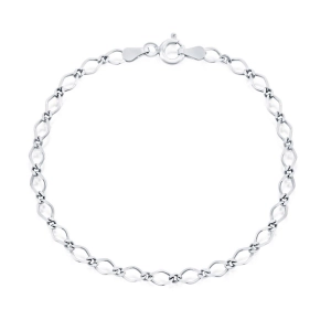 Classic Women's Bracelet - Sterling Silver Flat Linked Spring Clasp, 7 Inch | Q-5342-7