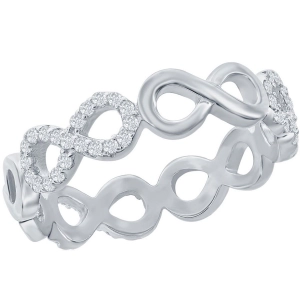 Classic Women's CZ and Polished Infinity Ring - W-2725