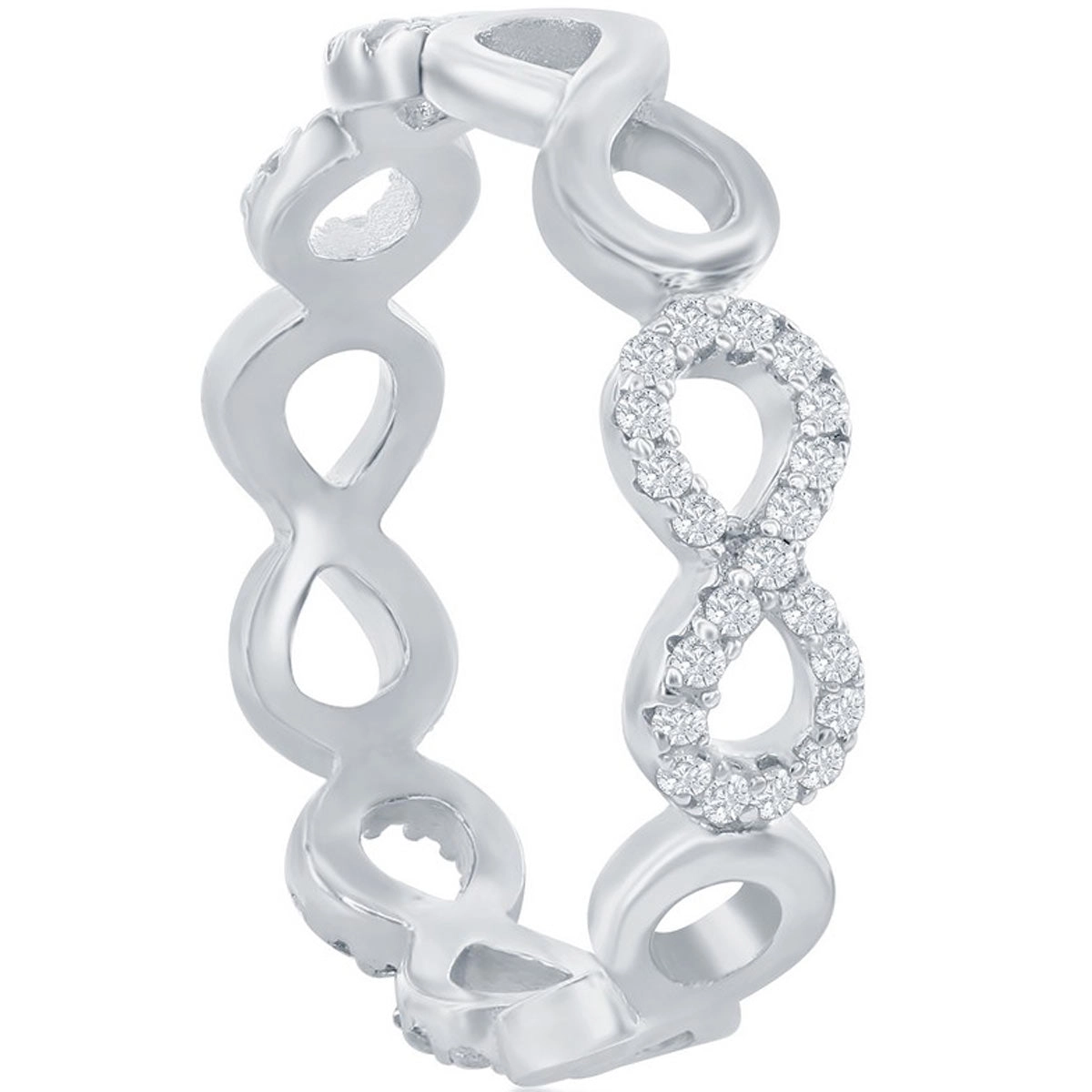 Classic Women's CZ and Polished Infinity Ring - W-2725