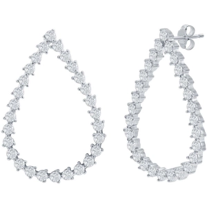 Classic Women's Earrings - Sterling Silver Pear Shaped CZ Post Back Closure | D-7905