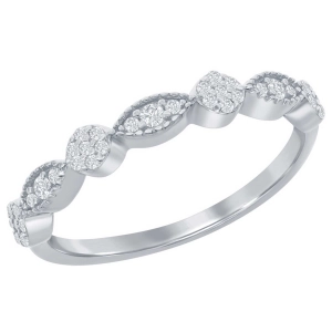 Classic Women's Micro Pave CZ Half Eternity Ring - W-2776