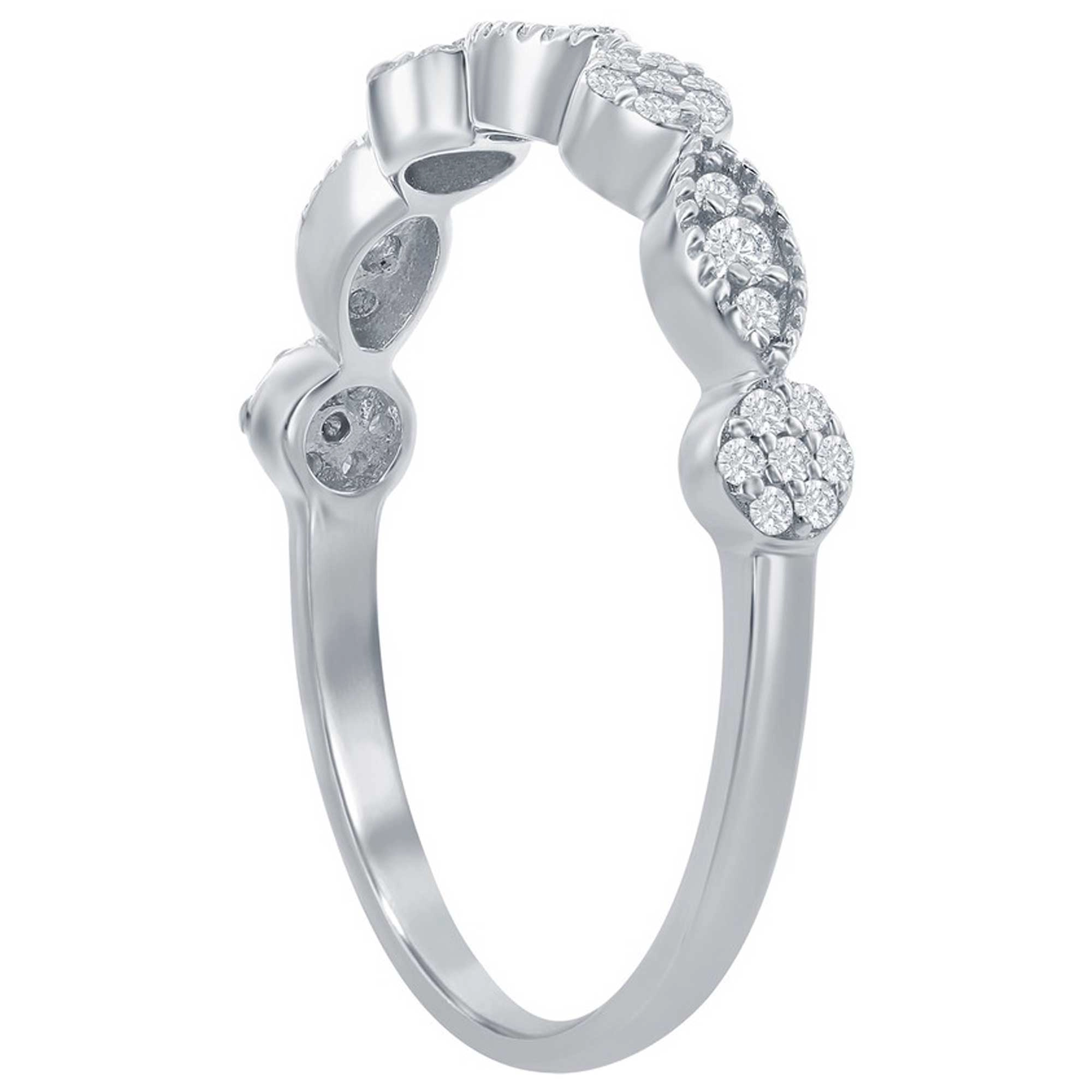 Classic Women's Micro Pave CZ Half Eternity Ring - W-2776