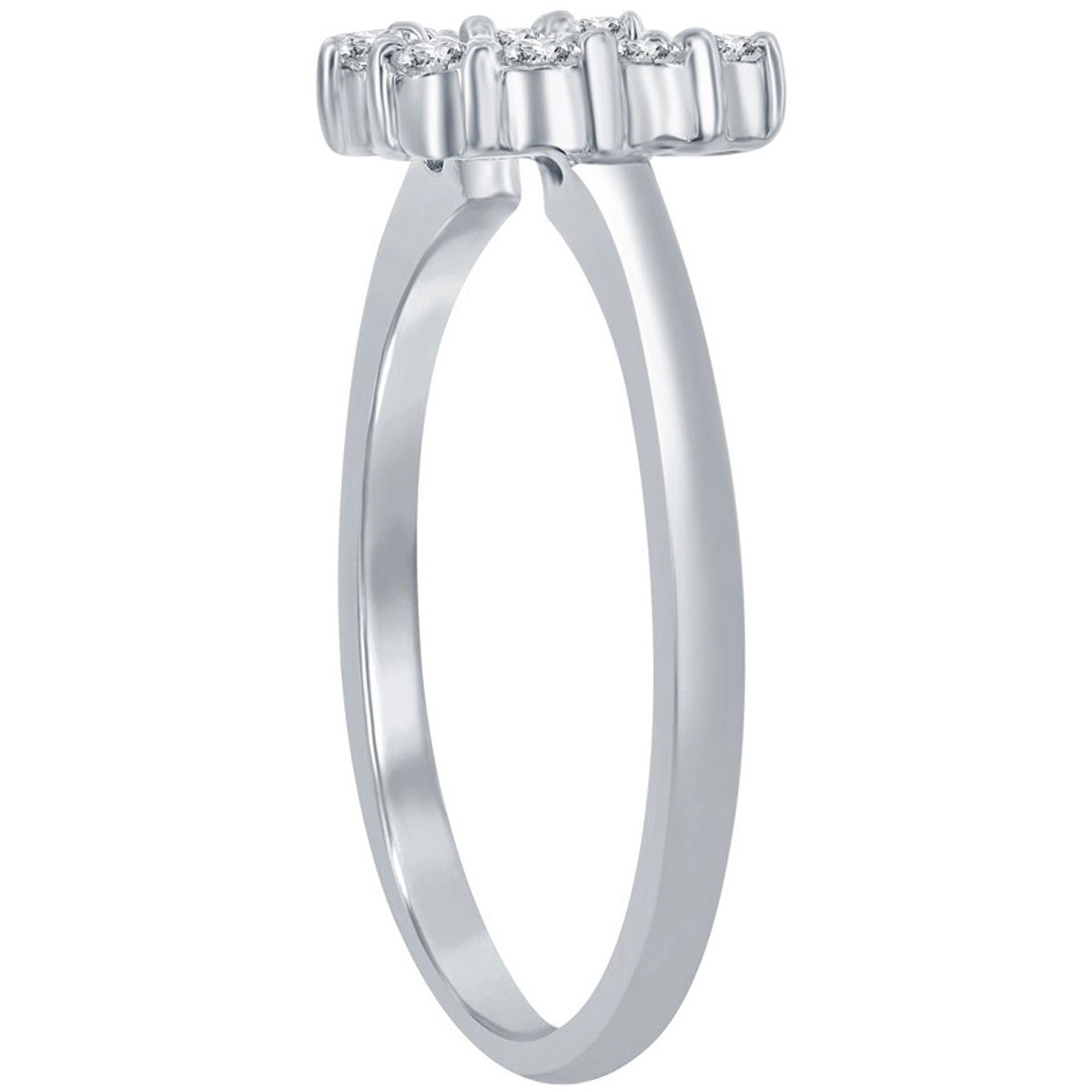 Classic Women's Silver Clear CZ Horseshoe Ring - W-7623