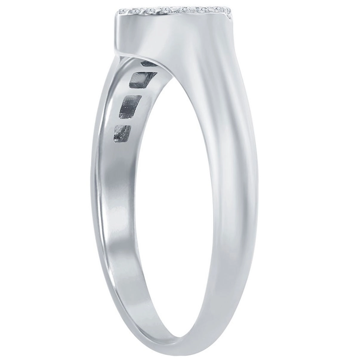 Classic Women's Silver Micro Pave CZ Heart Ring - W-2770