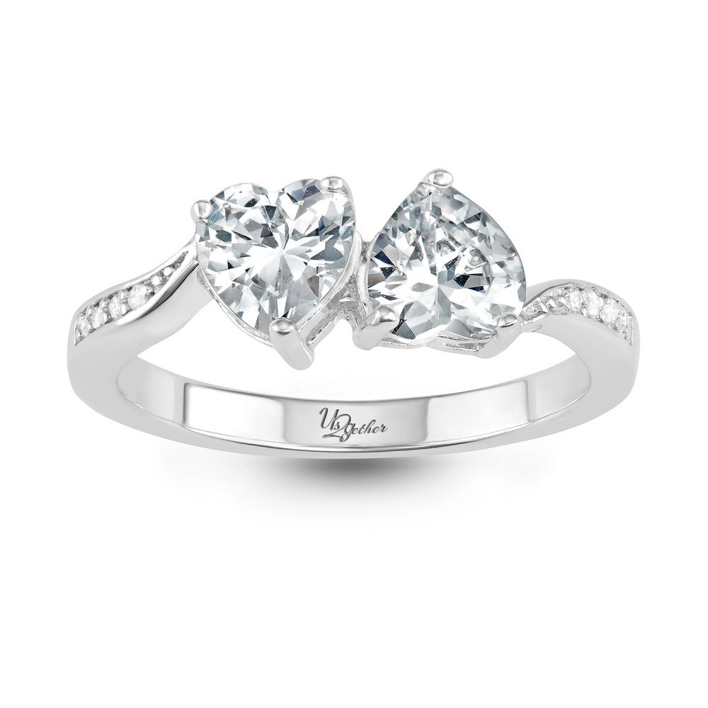 Classic Women's Us2gether Two-Stone Heart CZ Ring - W-1664