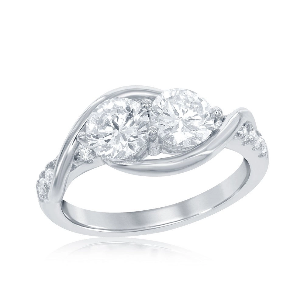 Classic Women's Us2gether Two-Stone White CZ Ring - W-1670
