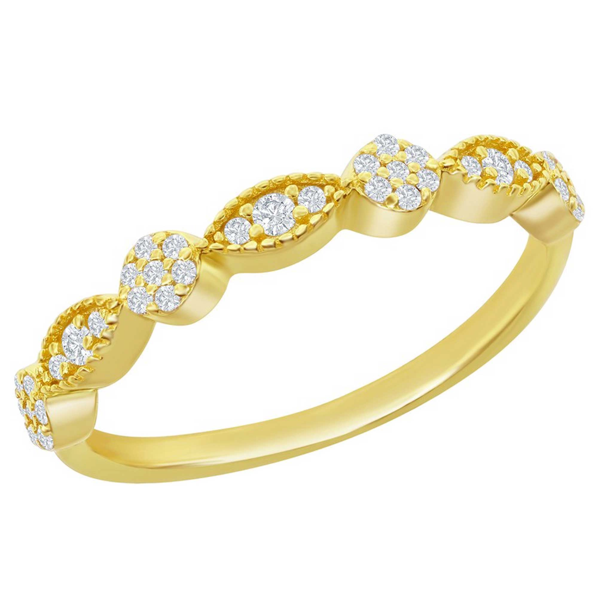 Classic Women's YG Plated Pave CZ Eternity Ring - W-2777