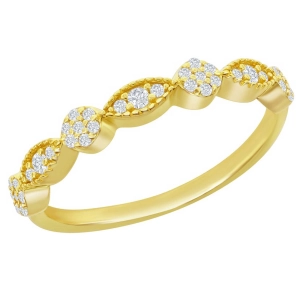 Classic Women's YG Plated Pave CZ Eternity Ring - W-2777