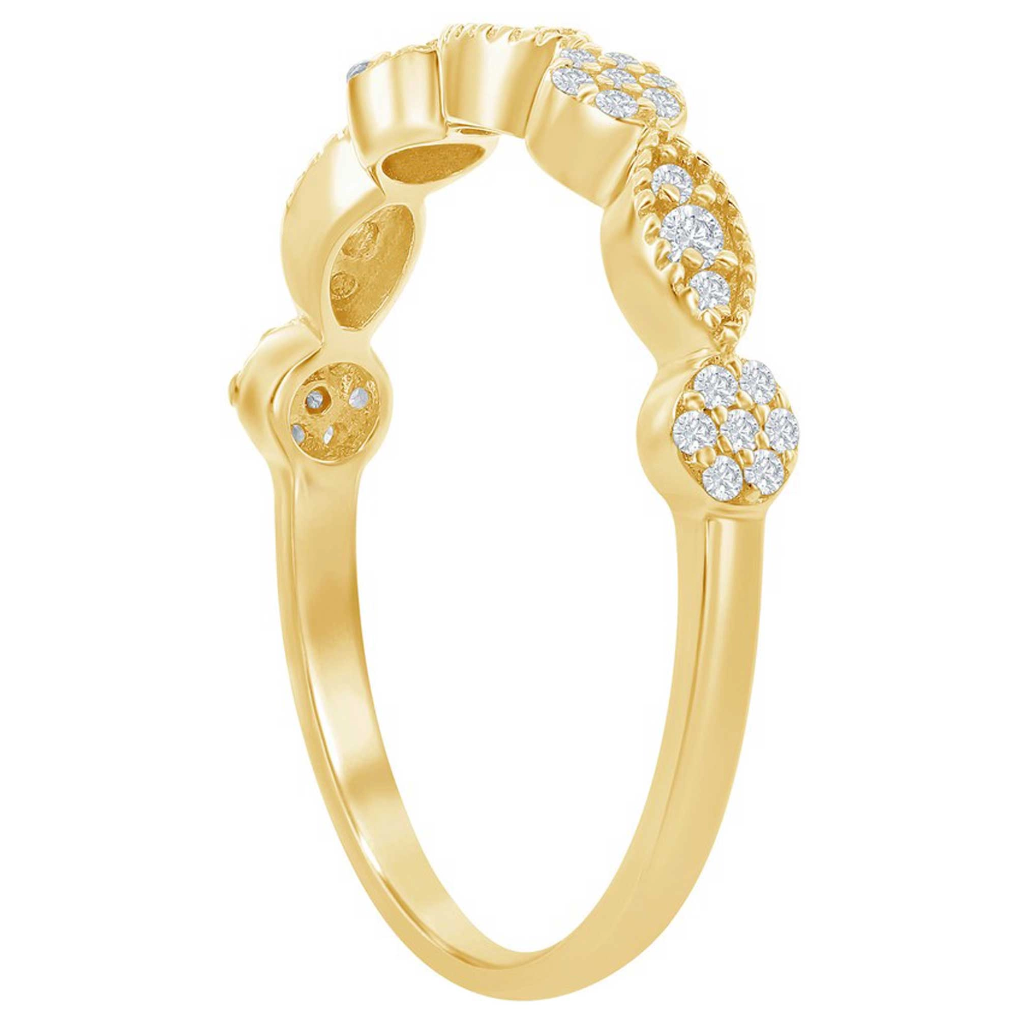 Classic Women's YG Plated Pave CZ Eternity Ring - W-2777