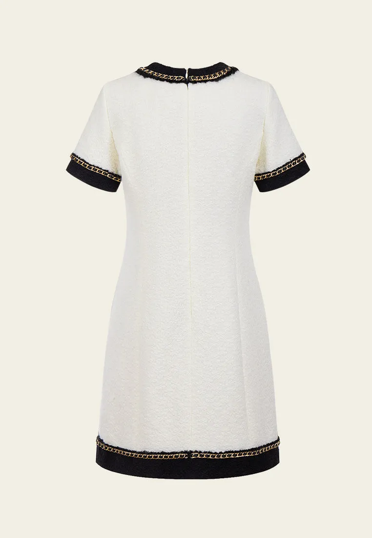 Classy Contrast Tweed Dress