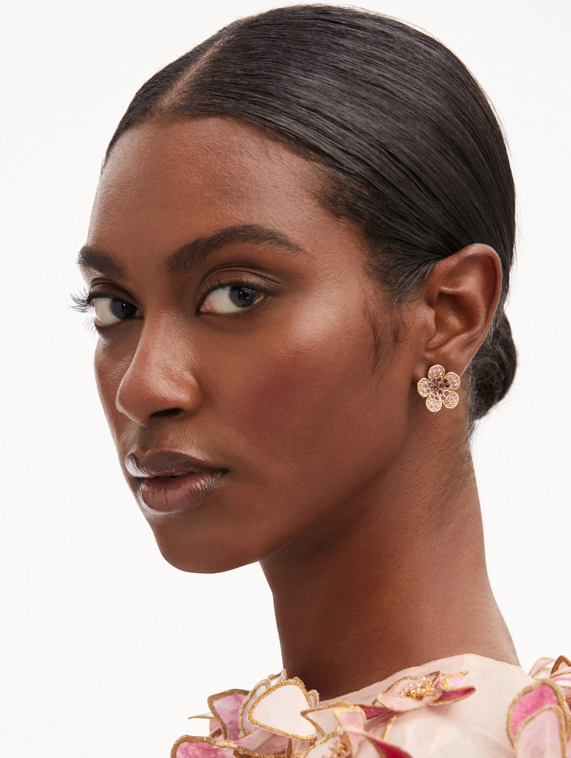 Crystal Flower Stud Earrings