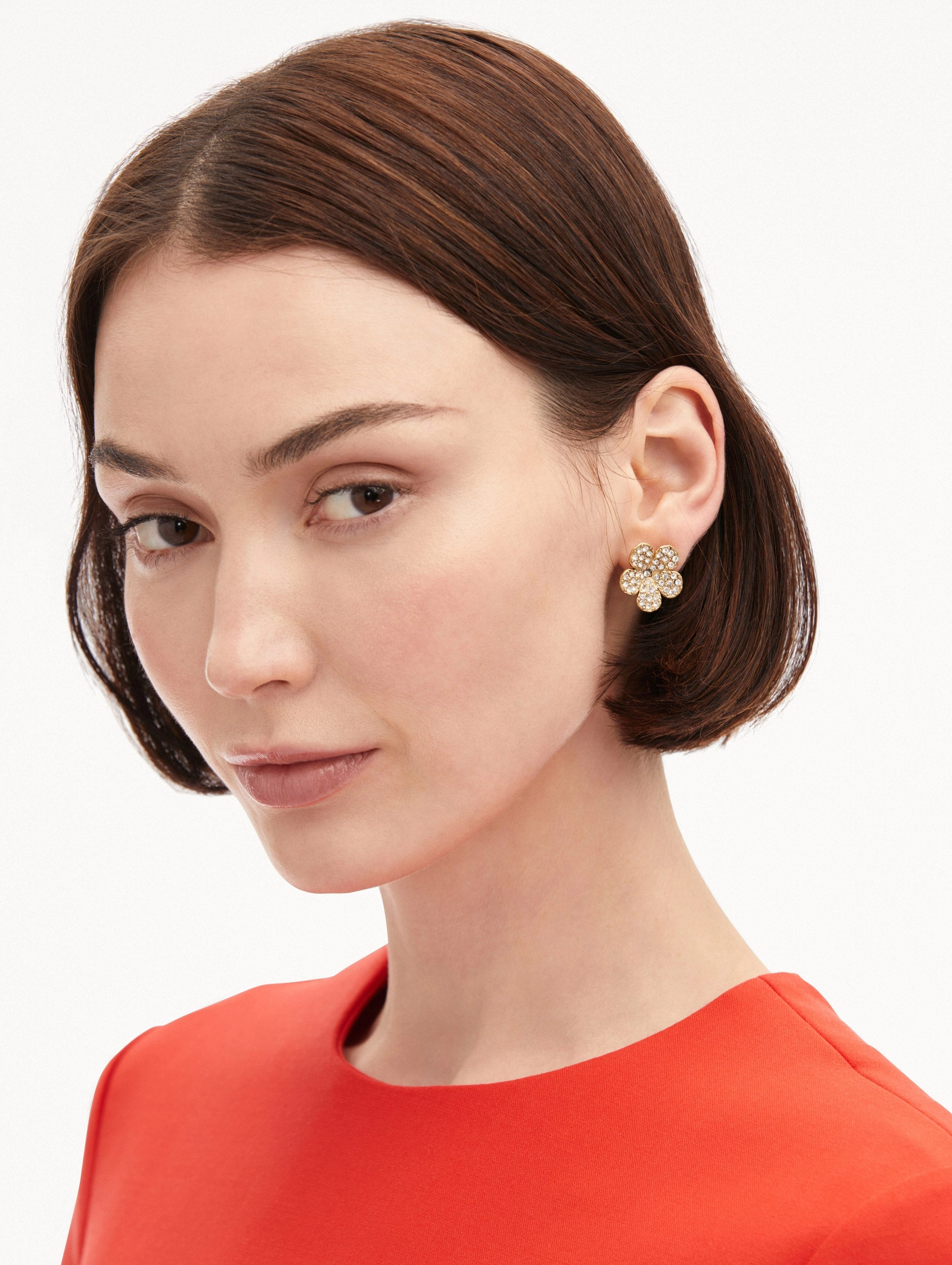 Crystal Flower Stud Earrings