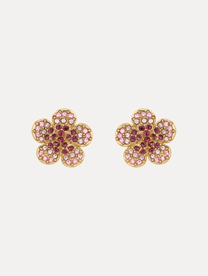 Crystal Flower Stud Earrings