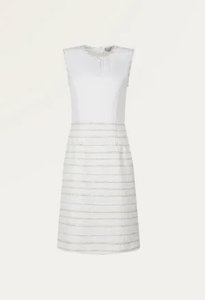 Decorative sequins slim-fit tweed dress
