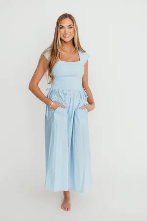 Delia Midi Dress in Blue