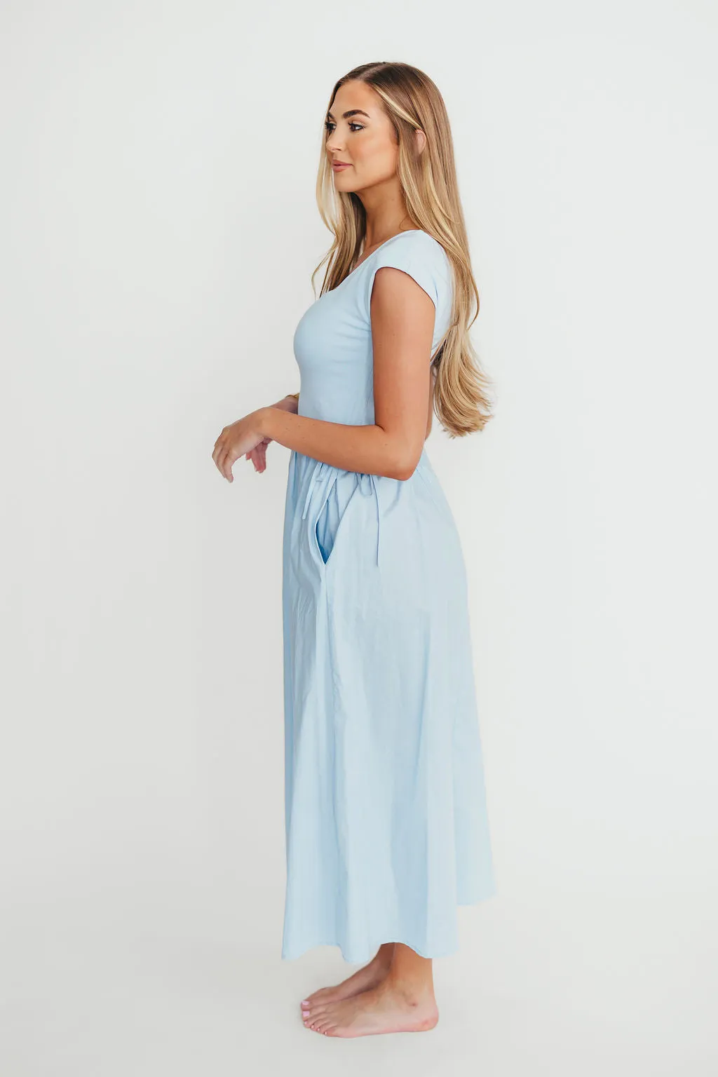 Delia Midi Dress in Blue