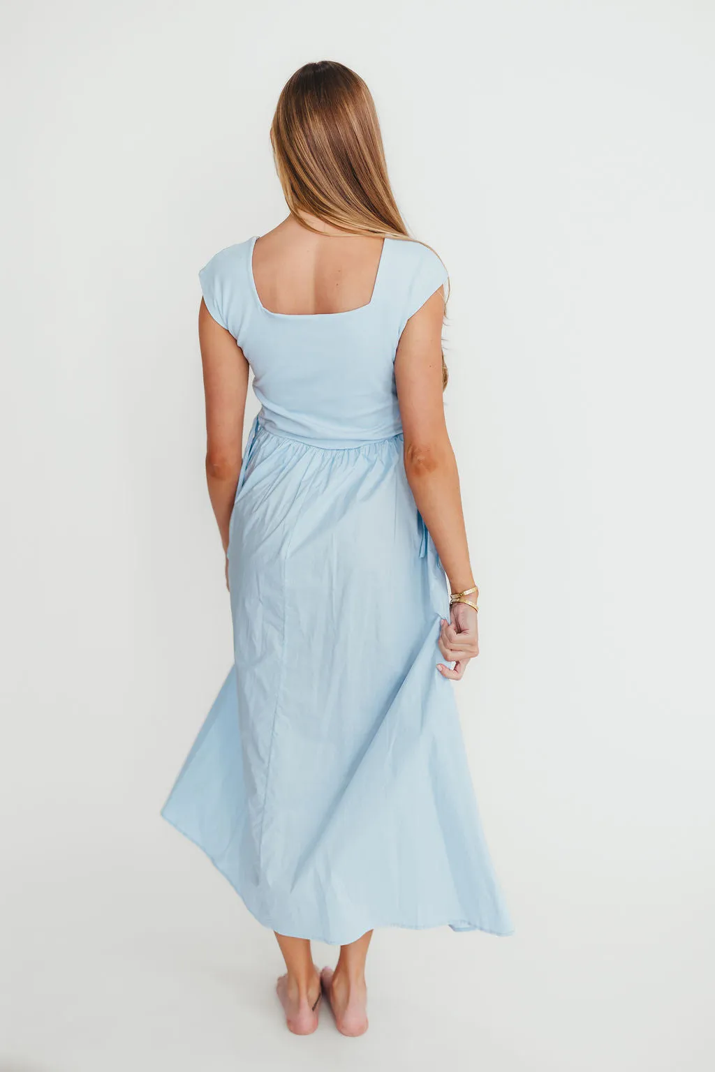 Delia Midi Dress in Blue