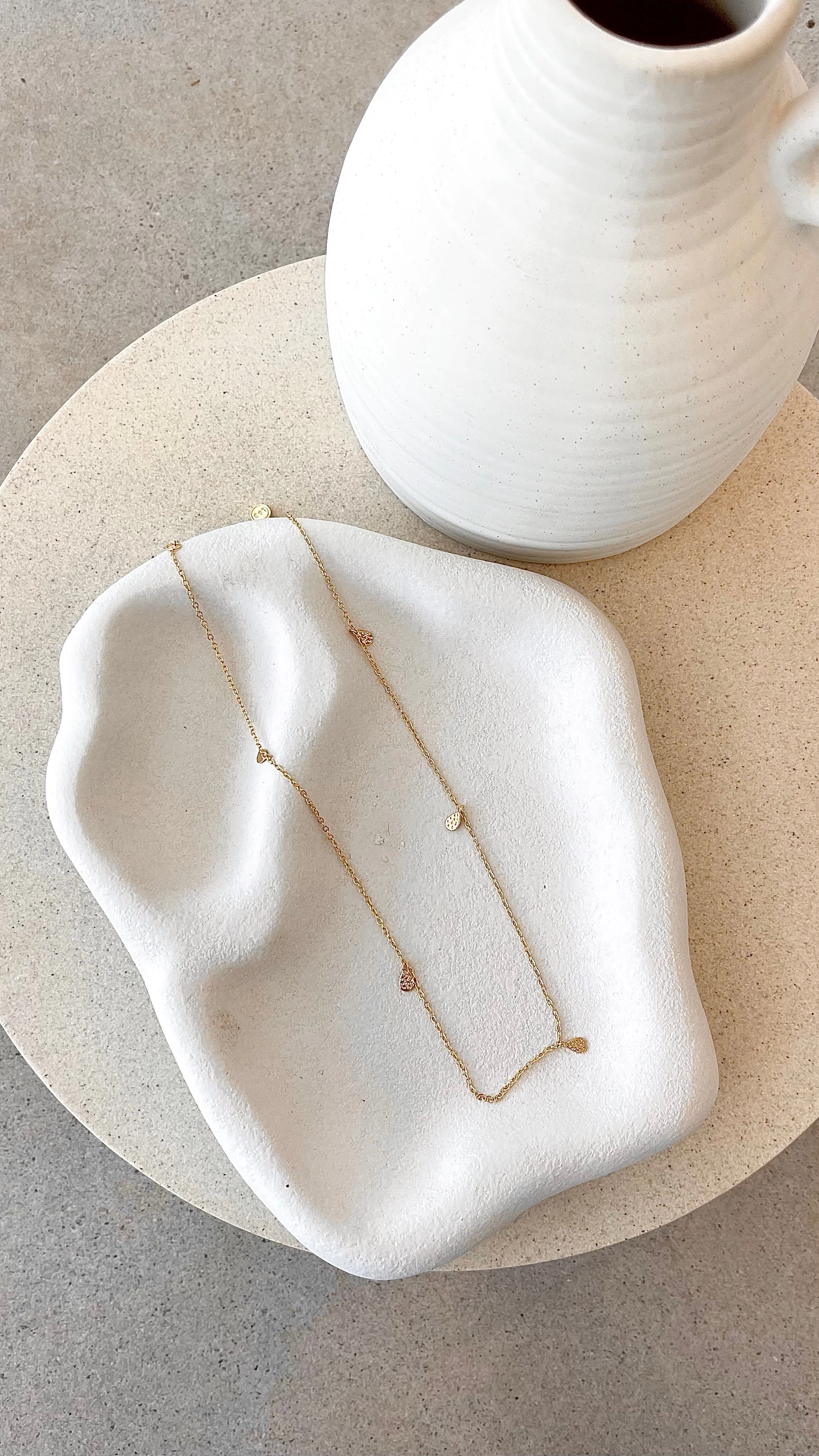 Diamanté Teardrop 18K Gold Plated Necklace - Gold