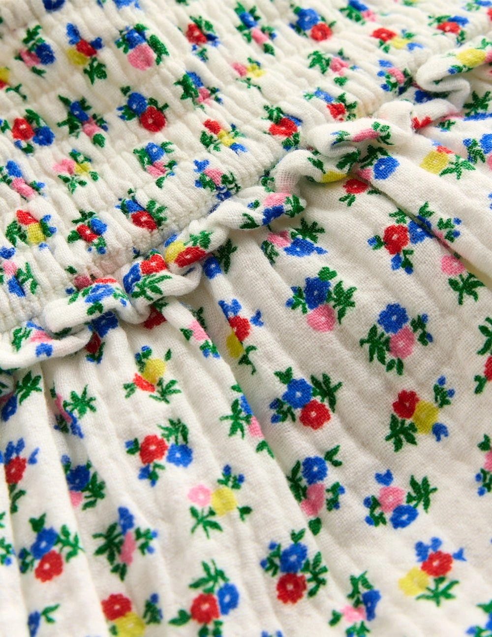 Double Cloth Dress-Soft Ivory Ditsy