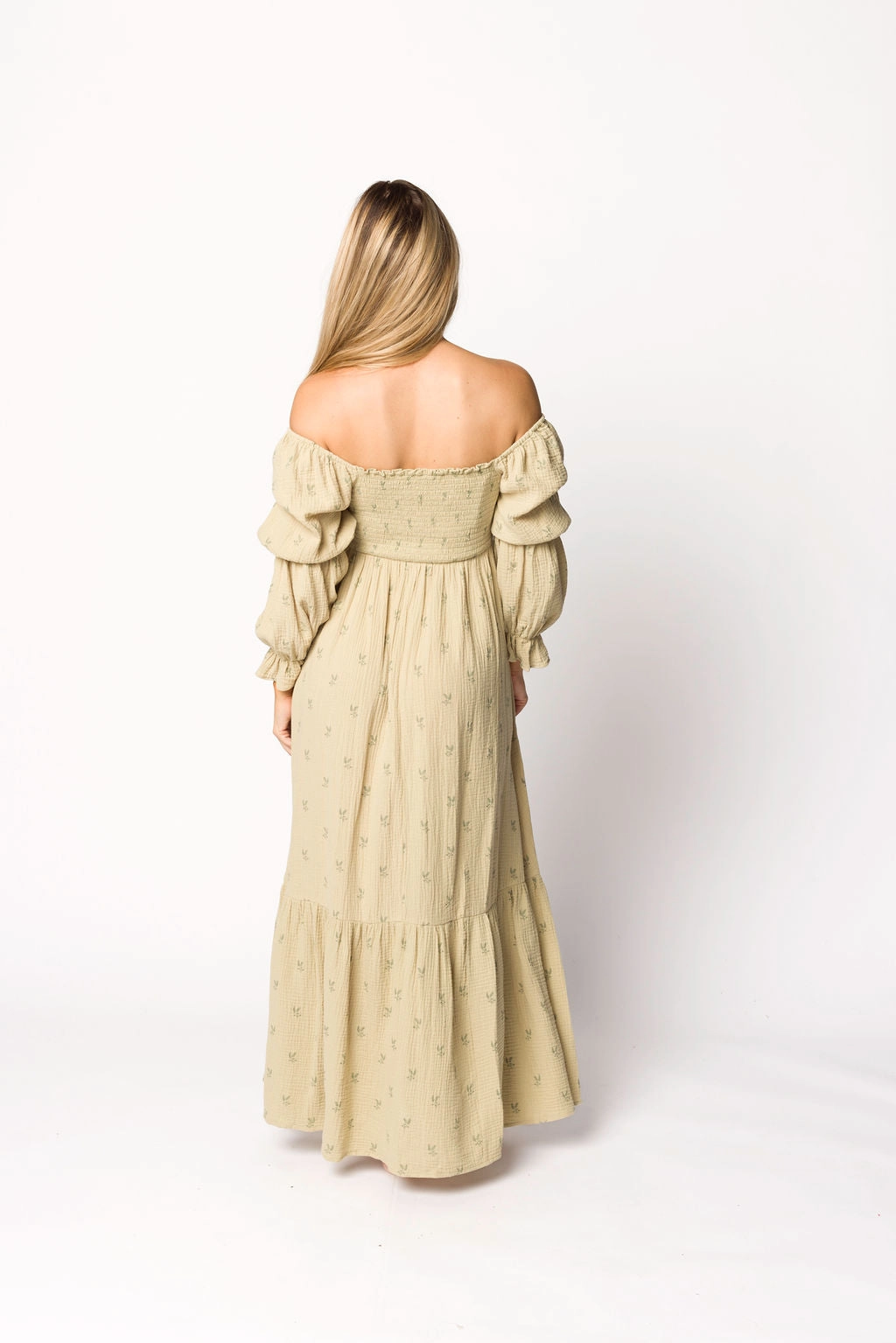 Emerson Gauze Maxi Dress in Thyme - Bump Friendly