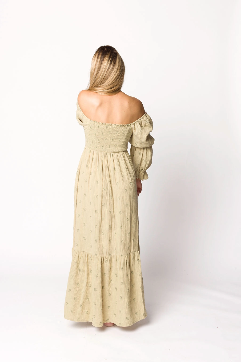 Emerson Gauze Maxi Dress in Thyme - Bump Friendly