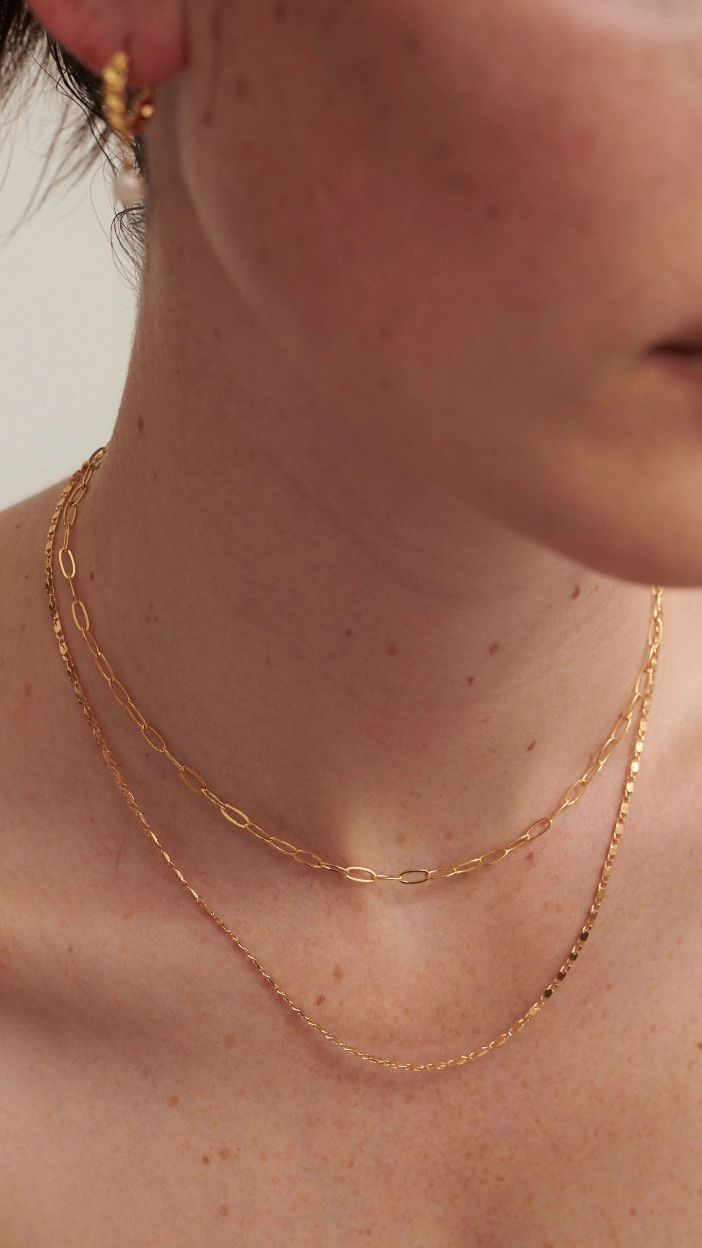 Fine Layered 18K Gold Plated Necklace - Gold