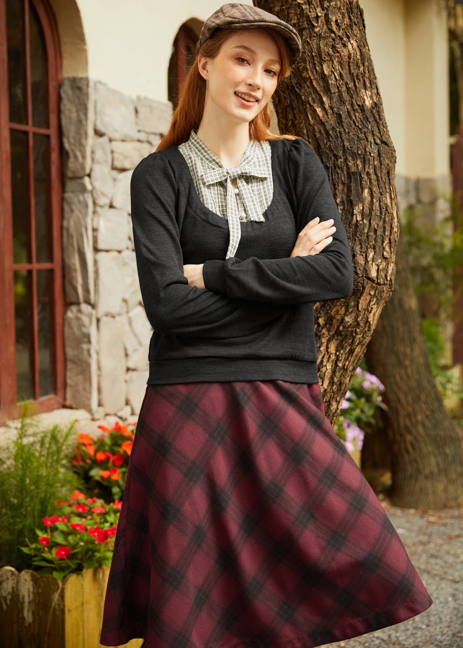 Flow & Function Tie Neck Long Sleeve Top