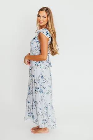 Hazel Open Tie Back Maxi Dress In Purple